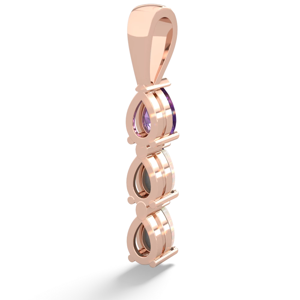 Amethyst Dew Drops 14K Rose Gold pendant P2251