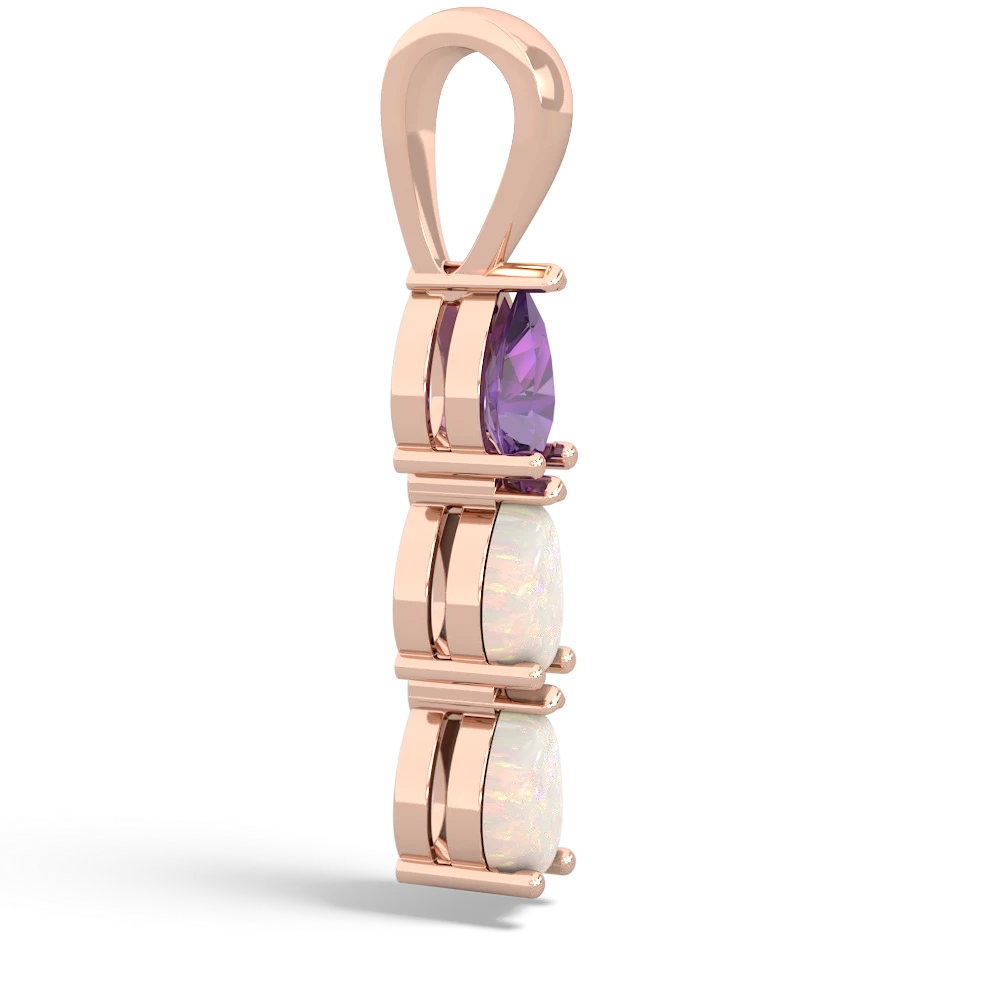 Amethyst Dew Drops 14K Rose Gold pendant P2251