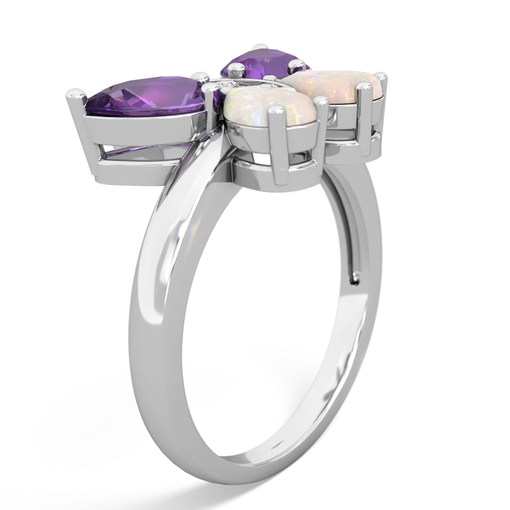 Amethyst Butterfly 14K White Gold ring R2215