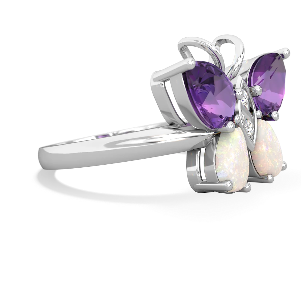 Amethyst Butterfly 14K White Gold ring R2215