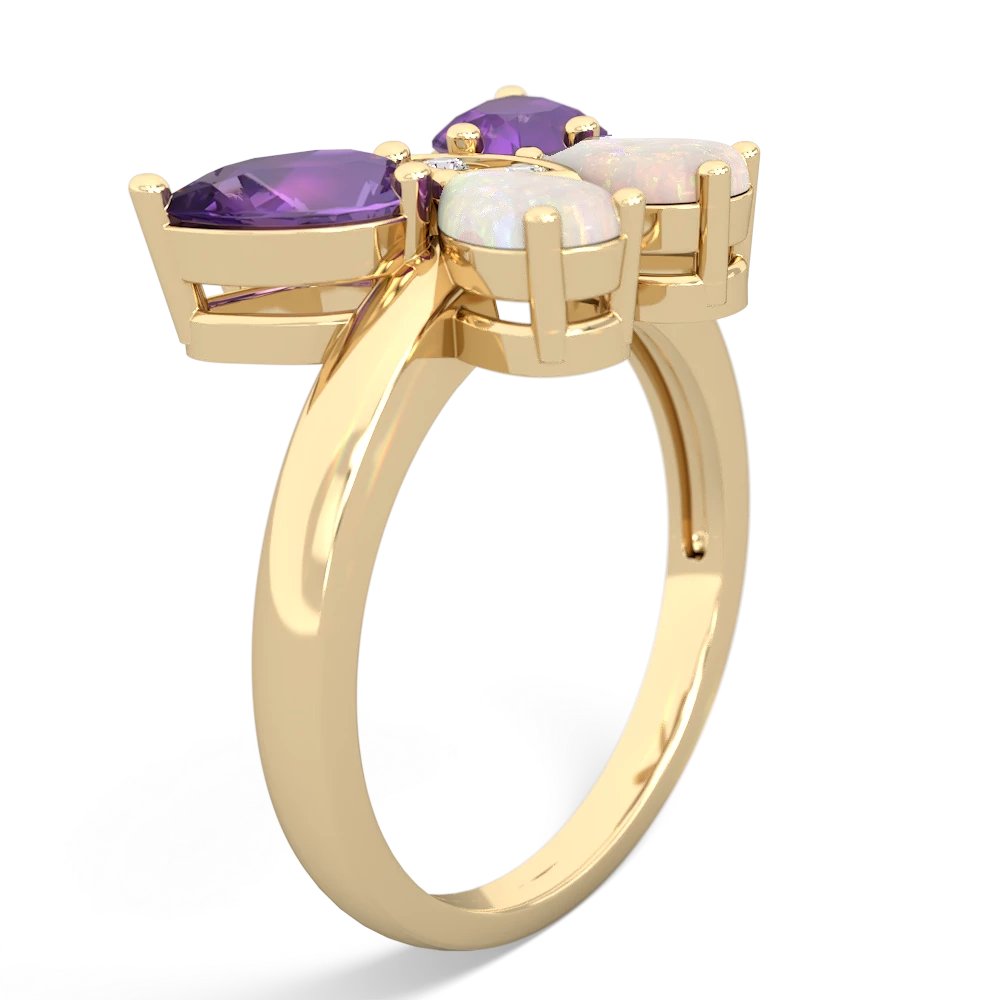 Amethyst Butterfly 14K Yellow Gold ring R2215