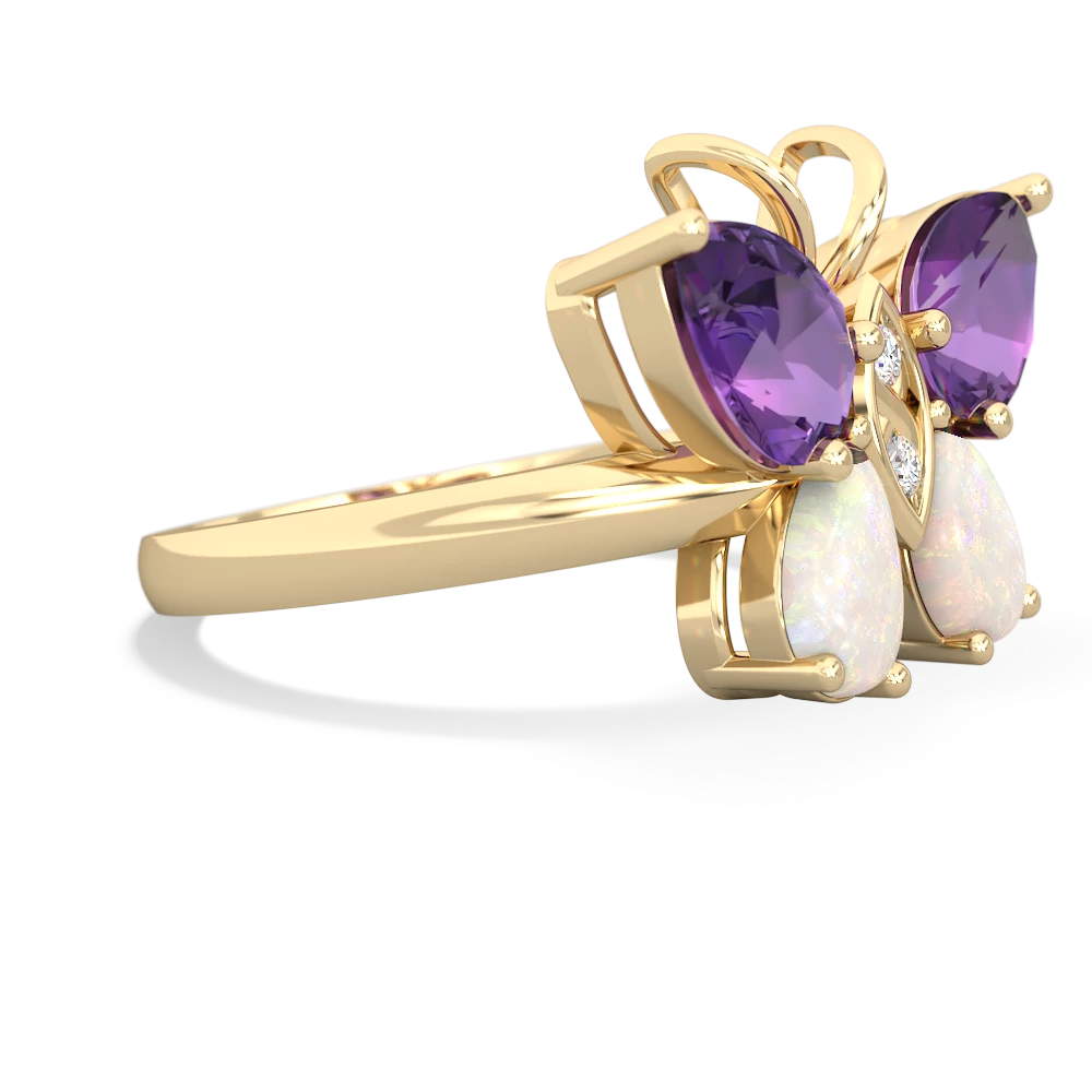 Amethyst Butterfly 14K Yellow Gold ring R2215