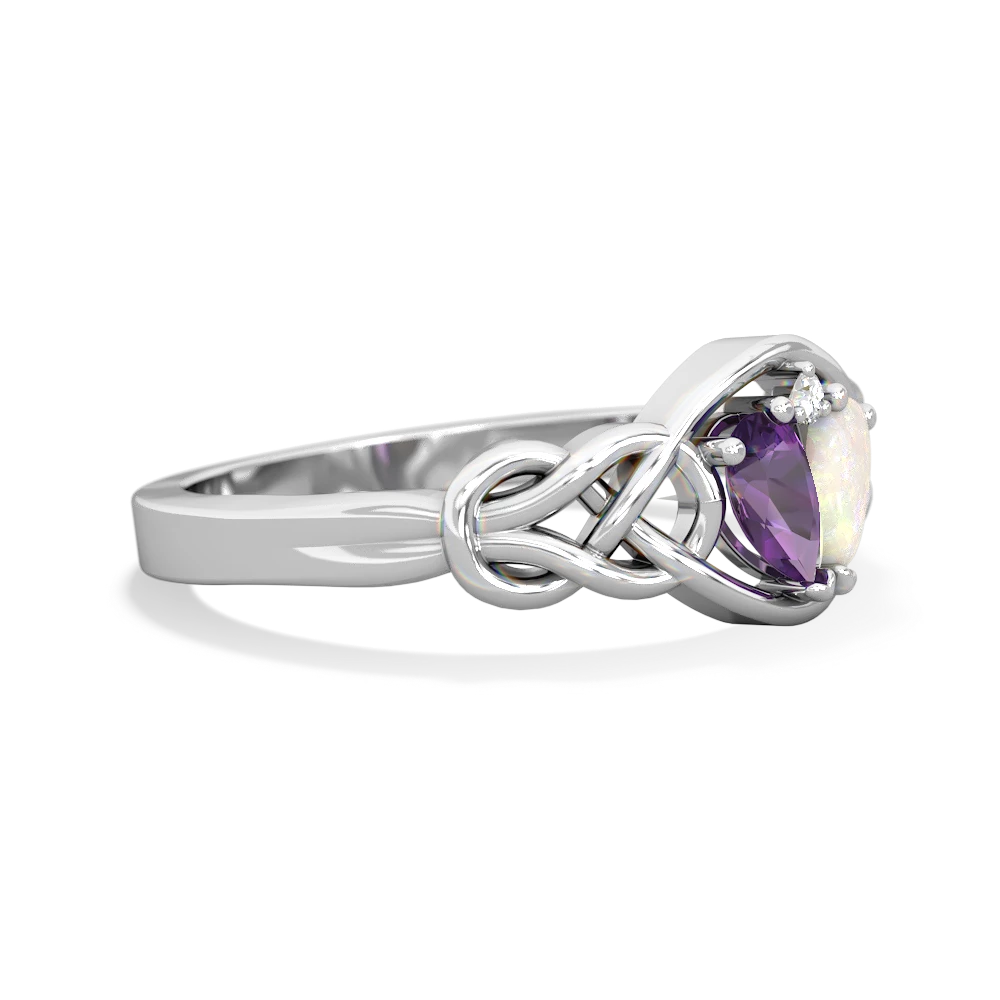 Amethyst Celtic Love Knot 14K White Gold ring R5420