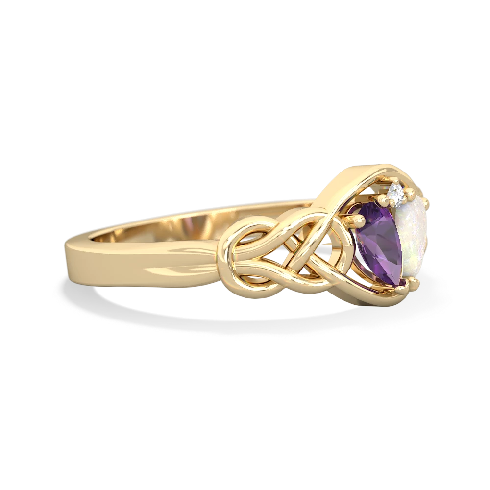 Amethyst Celtic Love Knot 14K Yellow Gold ring R5420