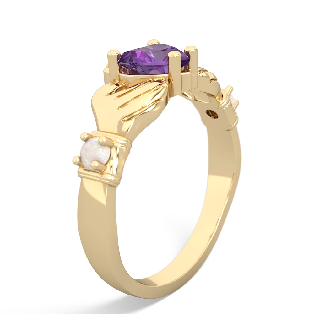 Amethyst Claddagh Keepsake 14K Yellow Gold ring R5245