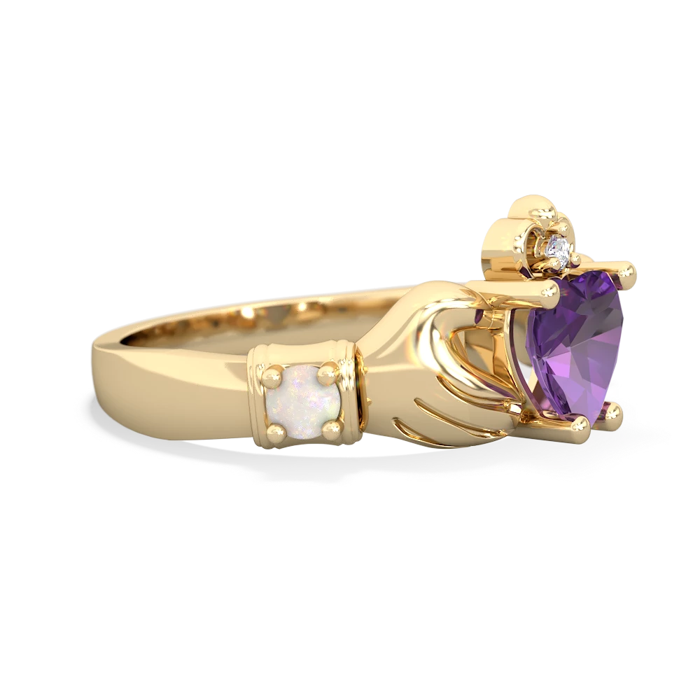 Amethyst Claddagh Keepsake 14K Yellow Gold ring R5245