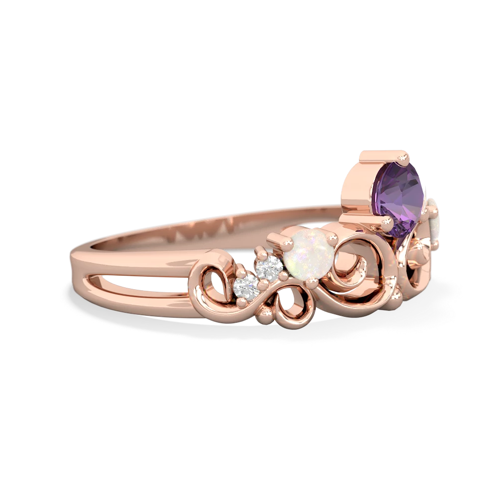 Amethyst Crown Keepsake 14K Rose Gold ring R5740