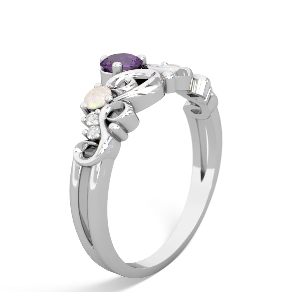 Amethyst Crown Keepsake 14K White Gold ring R5740