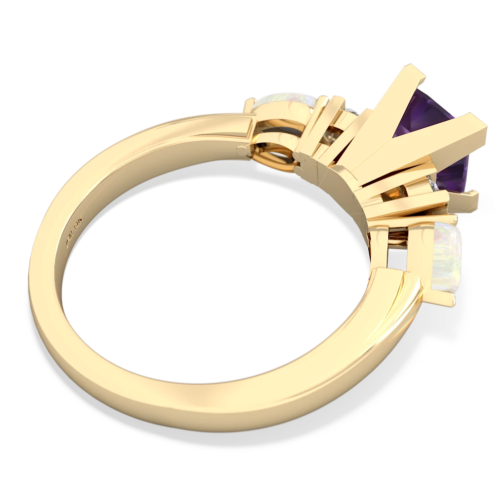 Amethyst 6Mm Princess Eternal Embrace Engagement 14K Yellow Gold ring C2002