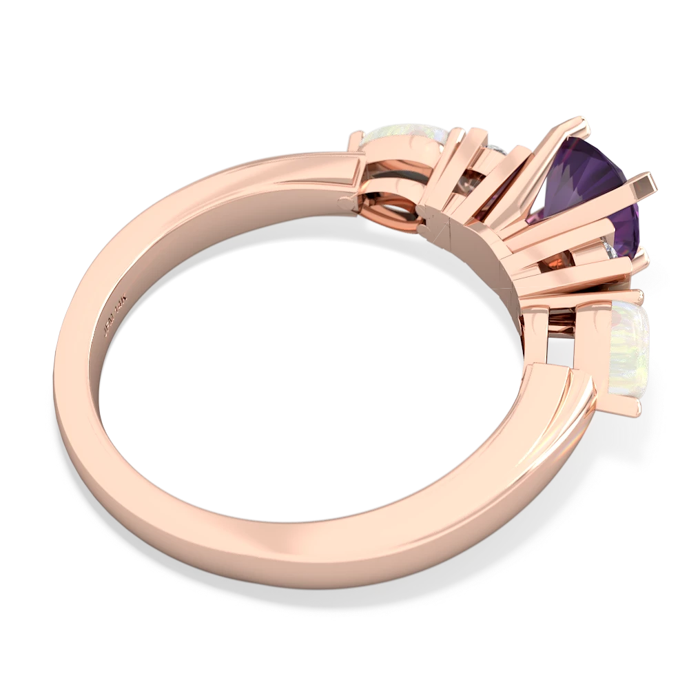 Amethyst 6Mm Round Eternal Embrace Engagement 14K Rose Gold ring R2005