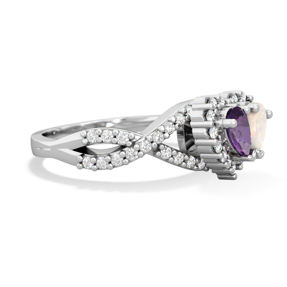 Amethyst Diamond Twist 'One Heart' 14K White Gold ring R2640HRT