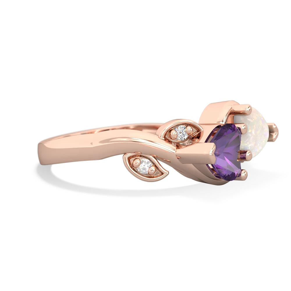 Amethyst Floral Elegance 14K Rose Gold ring R5790