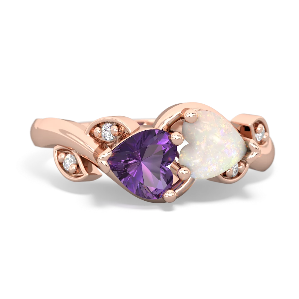 Amethyst Floral Elegance 14K Rose Gold ring R5790