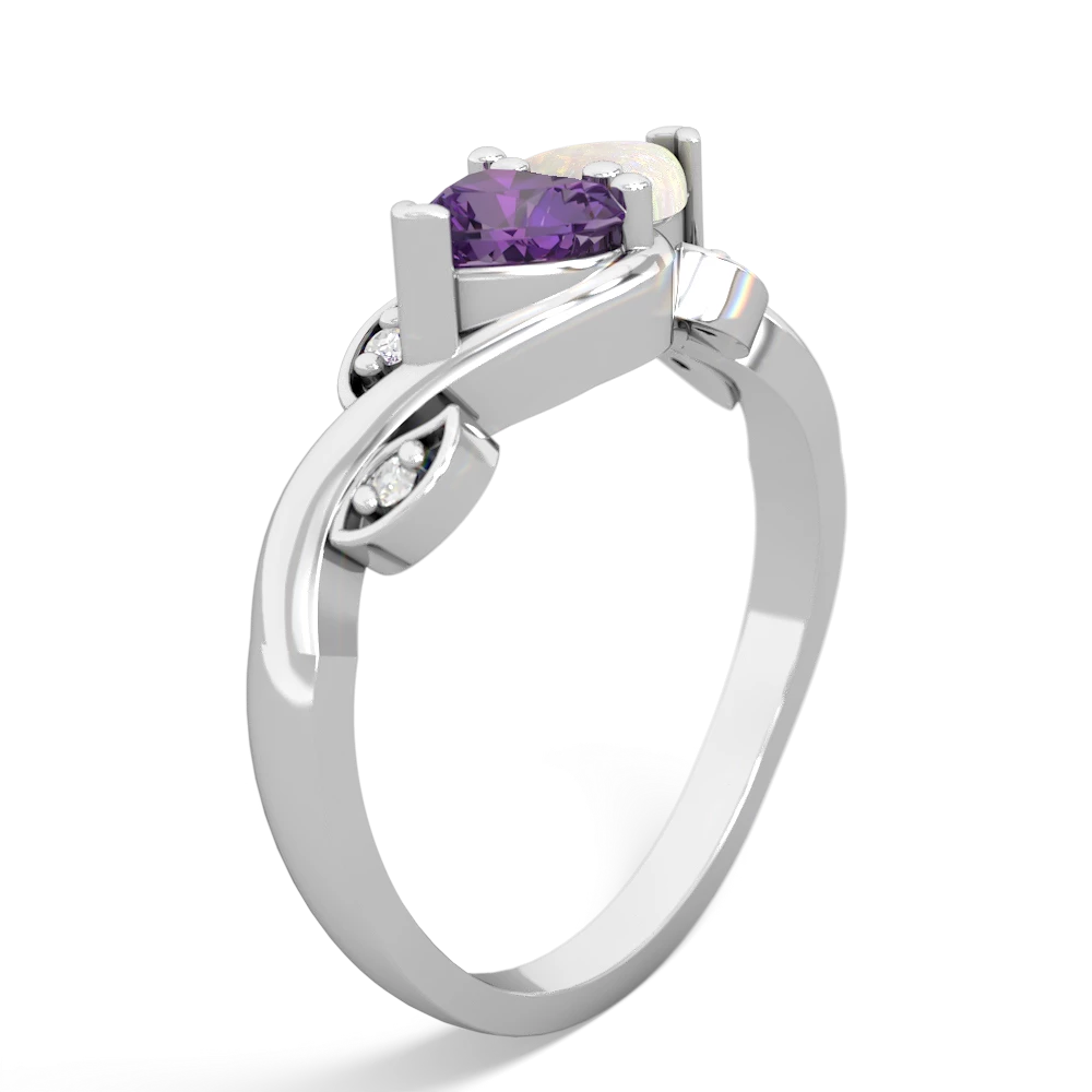 Amethyst Floral Elegance 14K White Gold ring R5790