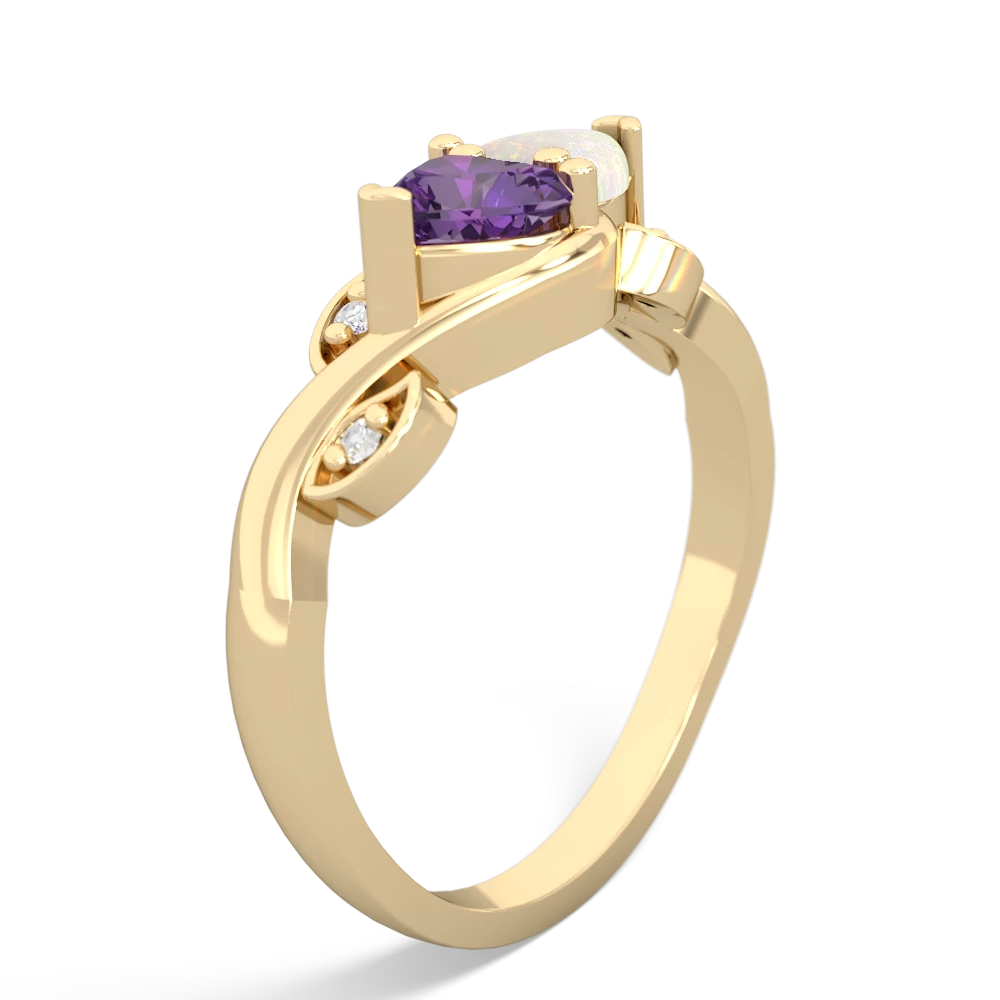 Amethyst Floral Elegance 14K Yellow Gold ring R5790