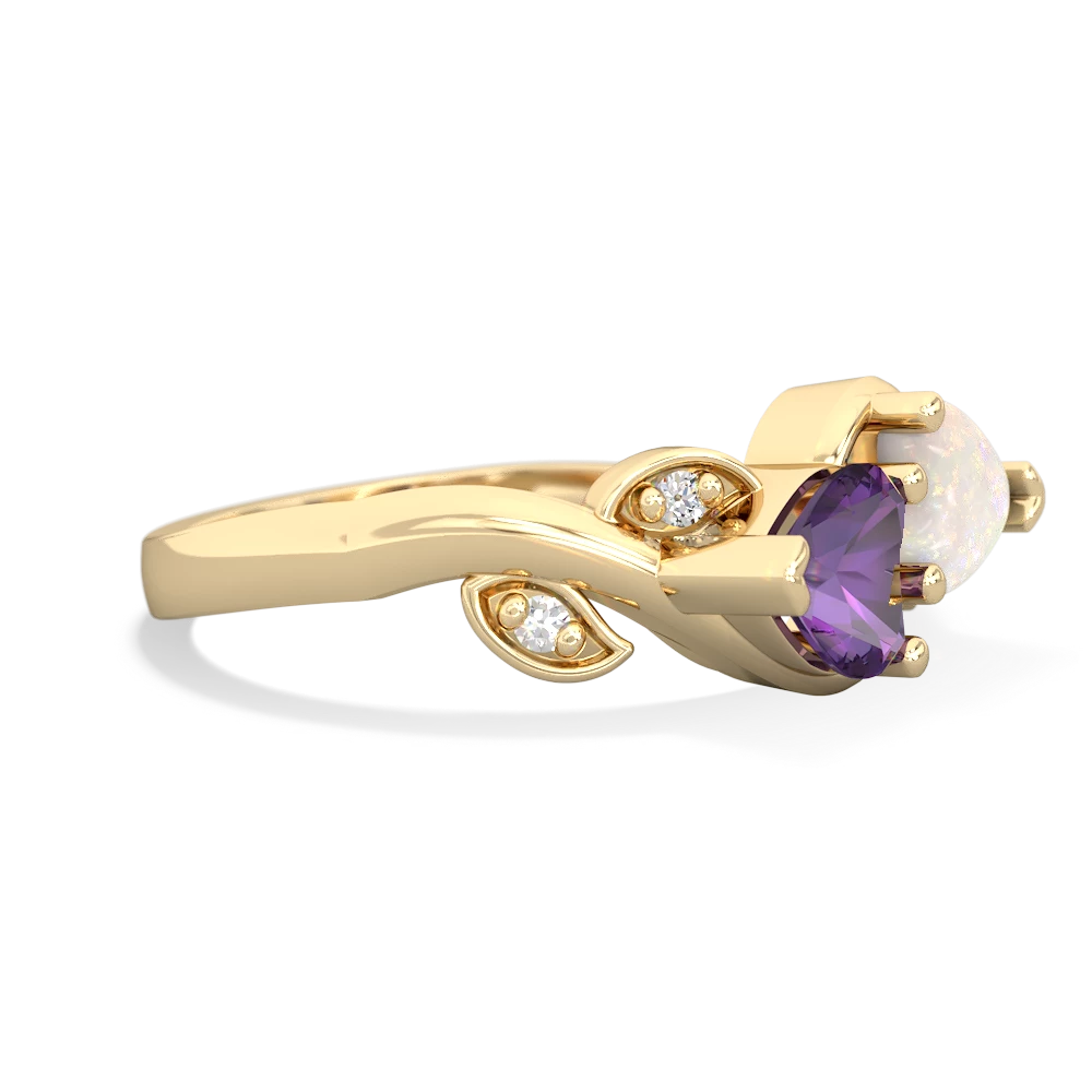 Amethyst Floral Elegance 14K Yellow Gold ring R5790