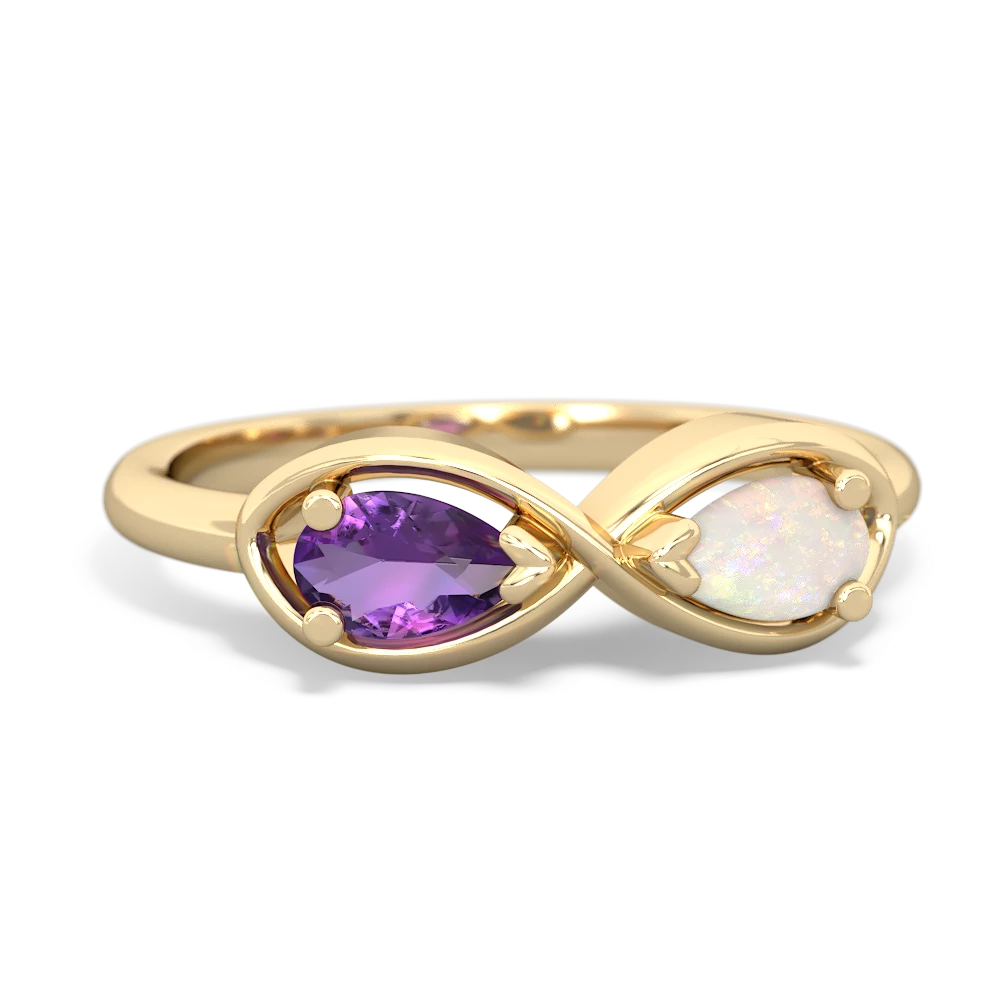 Amethyst Infinity 14K Yellow Gold ring R5050
