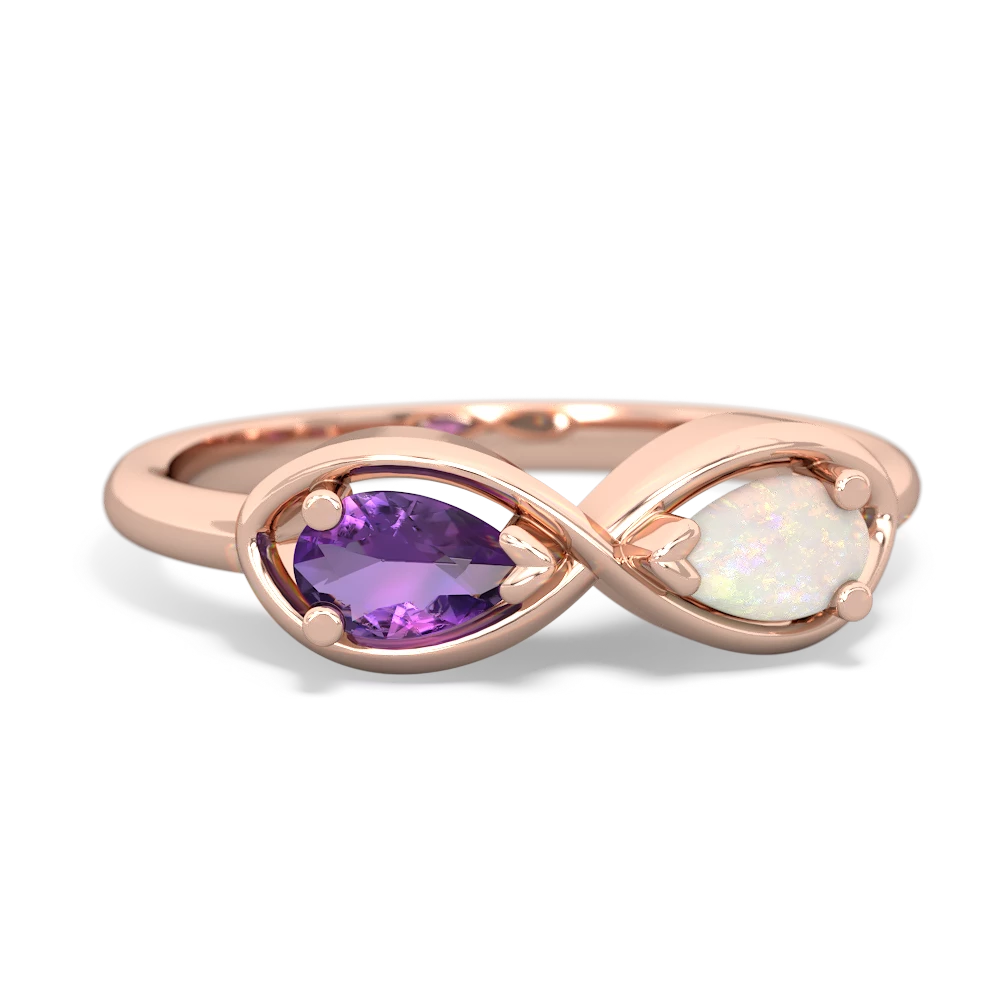 Amethyst Infinity 14K Rose Gold ring R5050