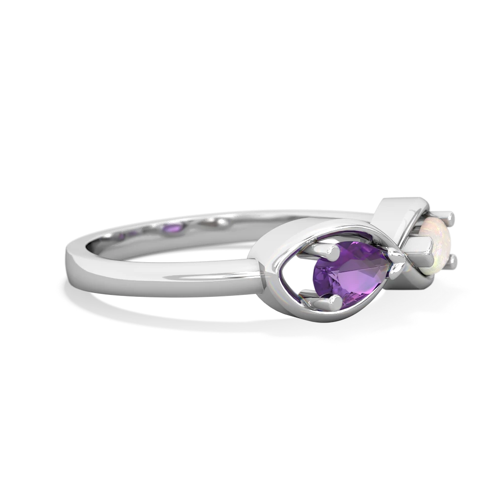 Amethyst Infinity 14K White Gold ring R5050