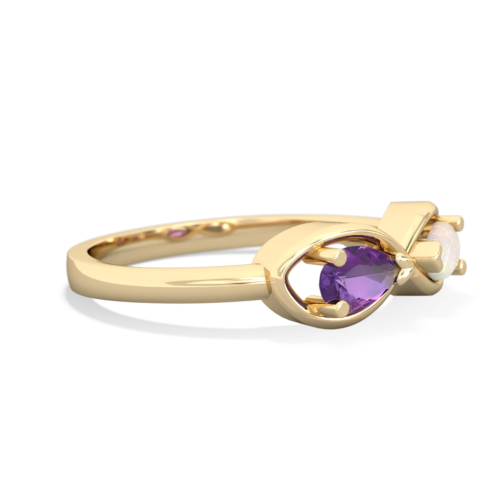 Amethyst Infinity 14K Yellow Gold ring R5050