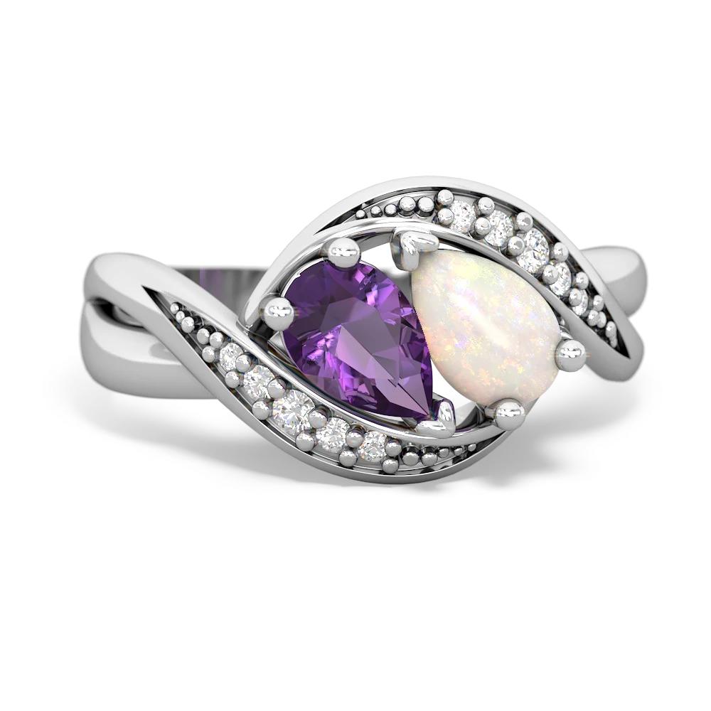 Amethyst Summer Winds 14K White Gold ring R5342