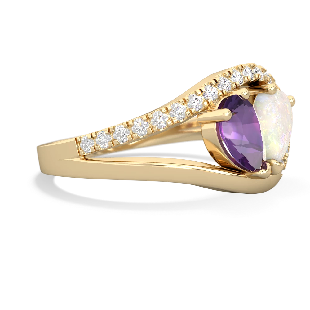 Amethyst Nestled Heart Keepsake 14K Yellow Gold ring R5650