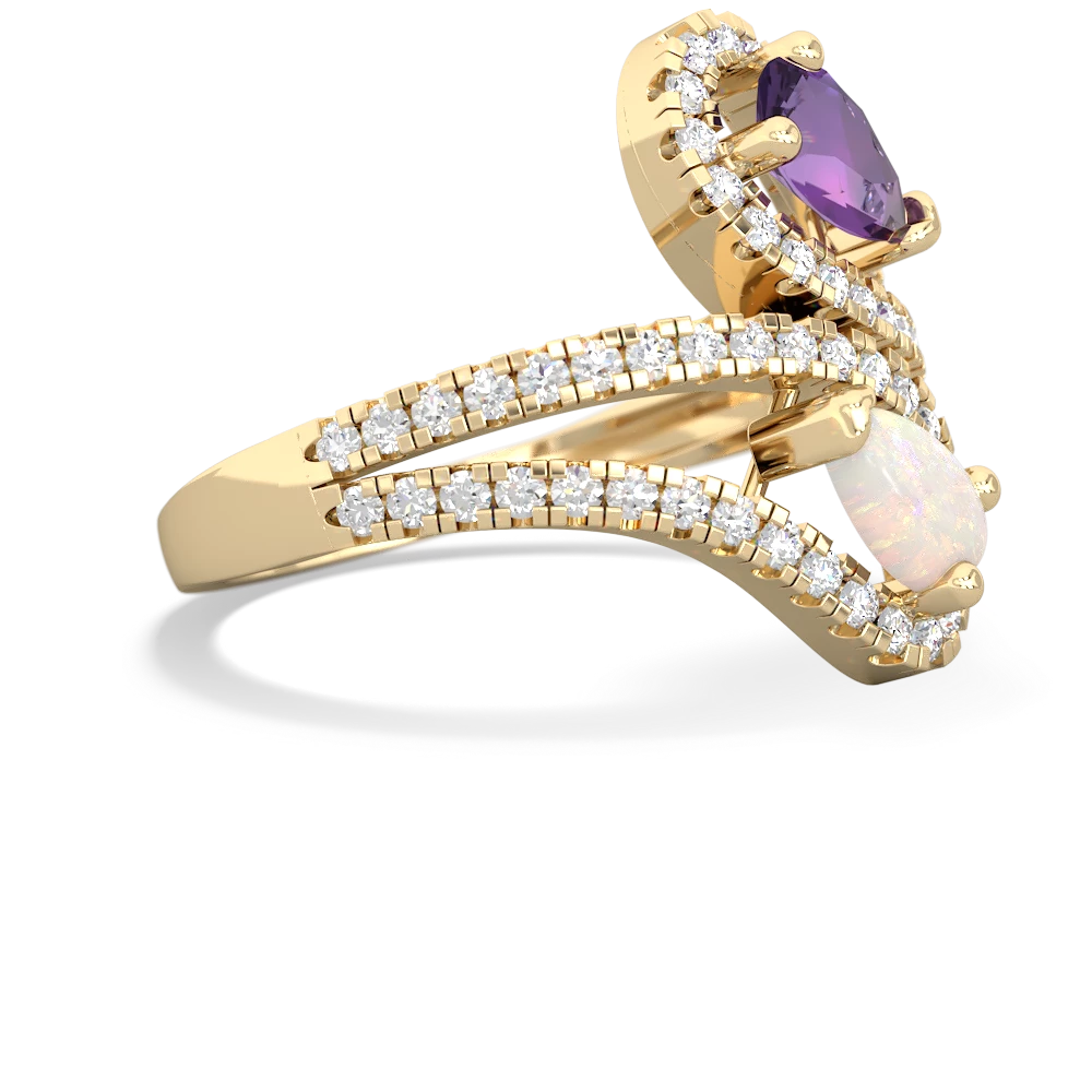 Amethyst Diamond Dazzler 14K Yellow Gold ring R3000