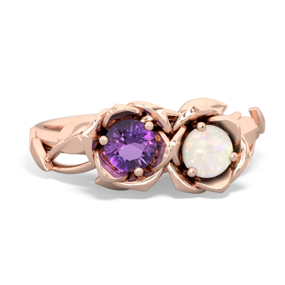 Amethyst Rose Garden 14K Rose Gold ring R5510