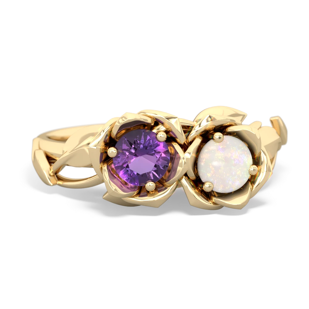 Amethyst Rose Garden 14K Yellow Gold ring R5510