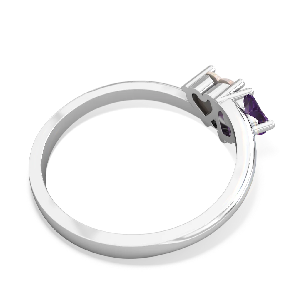 Amethyst Sweethearts 14K White Gold ring R5260