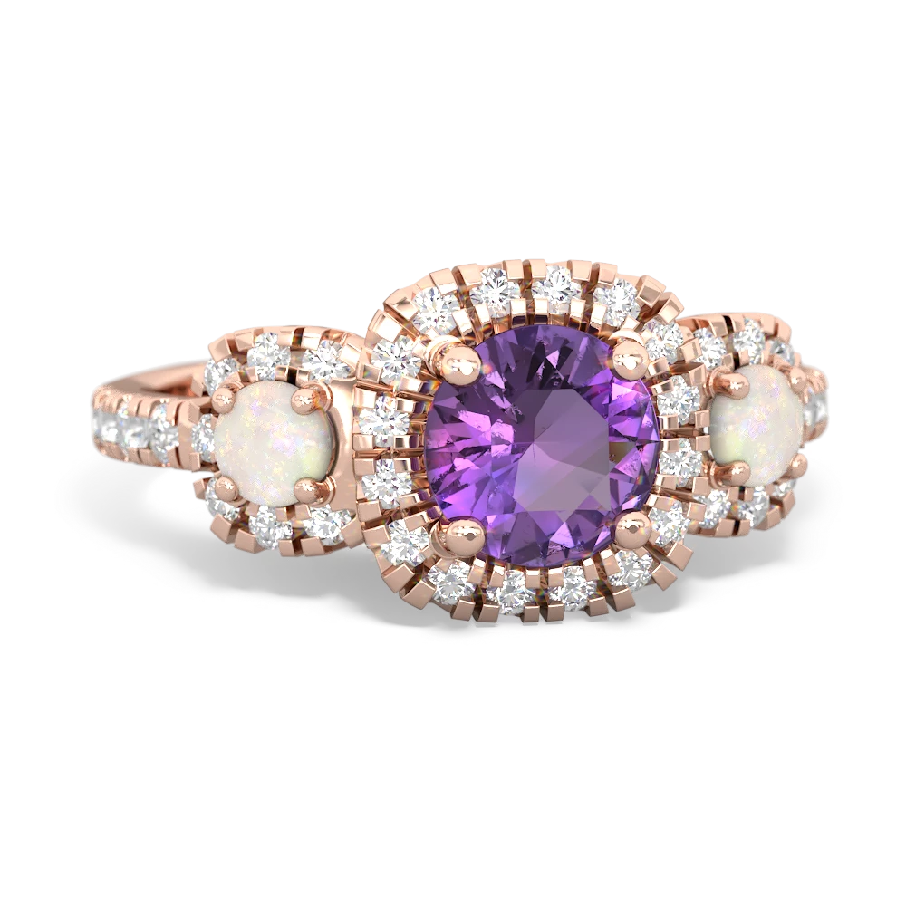 Amethyst Regal Halo 14K Rose Gold ring R5350