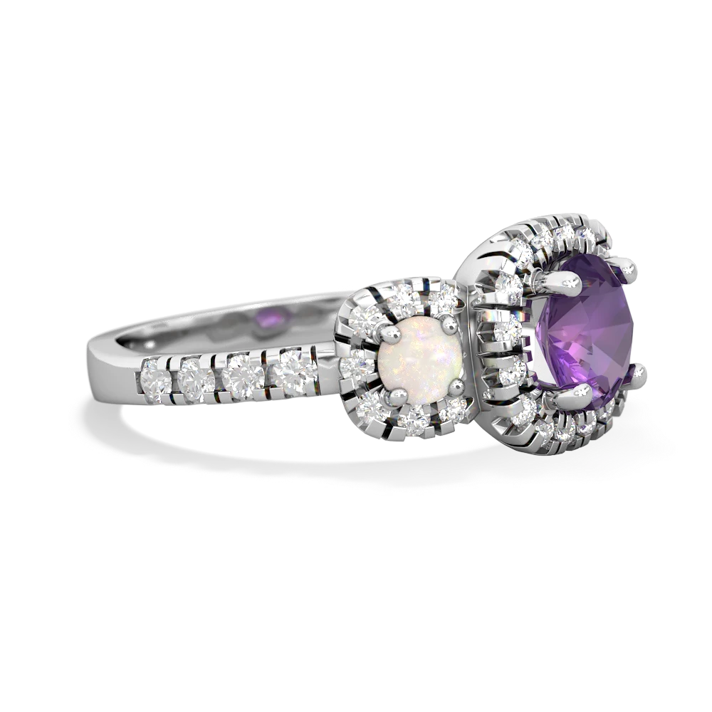 Amethyst Regal Halo 14K White Gold ring R5350