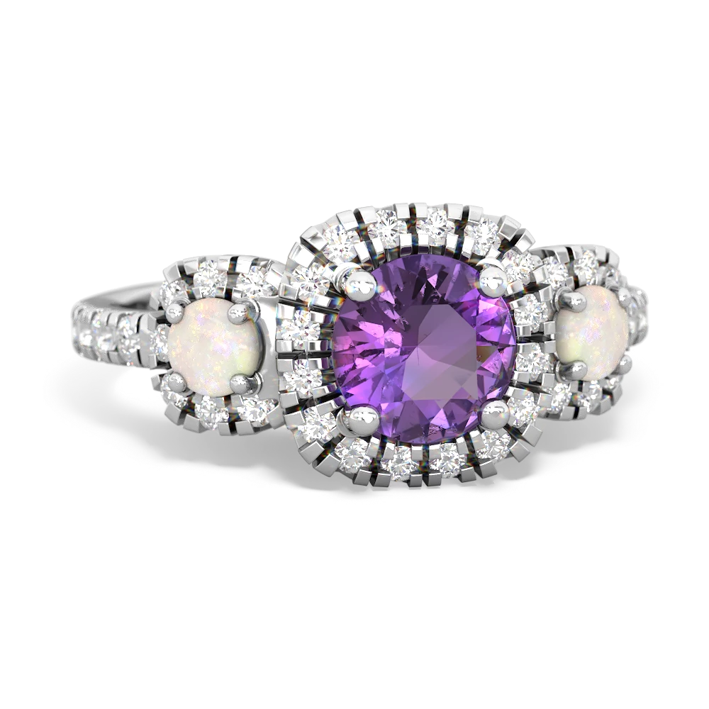 Amethyst Regal Halo 14K White Gold ring R5350