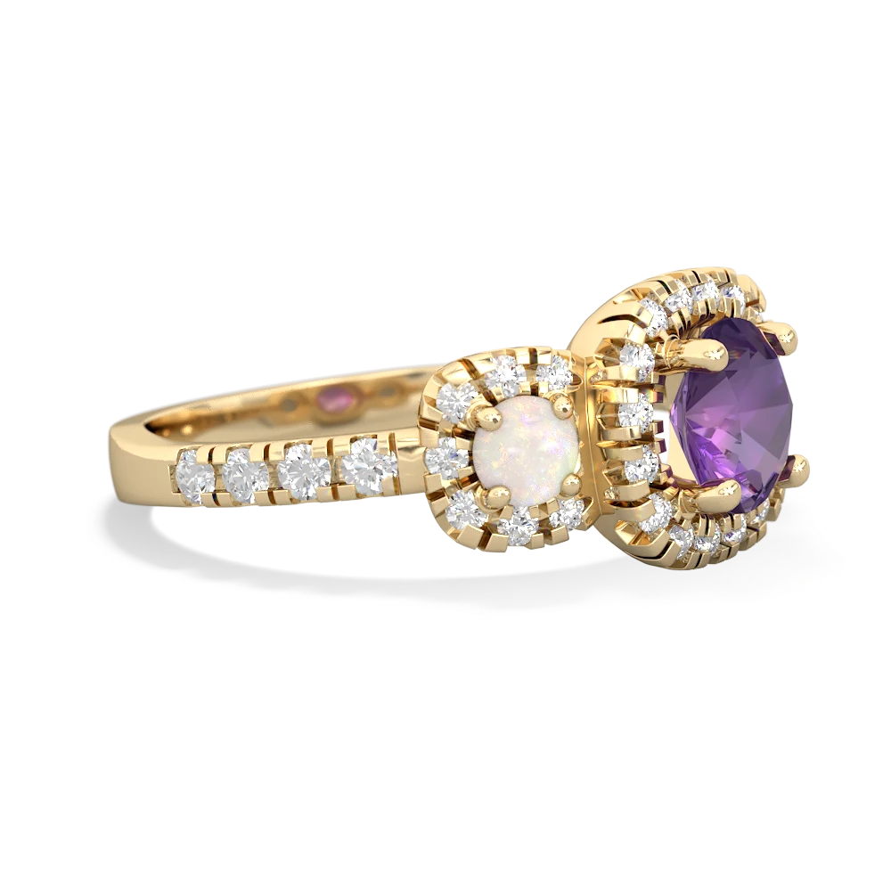 Amethyst Regal Halo 14K Yellow Gold ring R5350