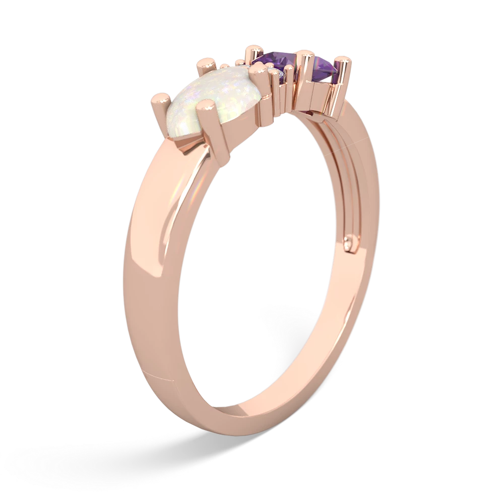 Amethyst Pear Bowtie 14K Rose Gold ring R0865