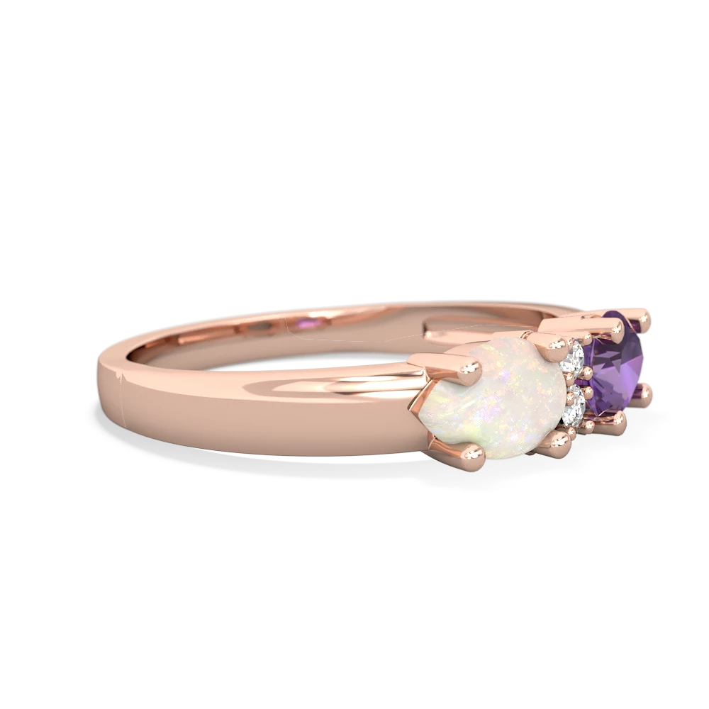 Amethyst Pear Bowtie 14K Rose Gold ring R0865