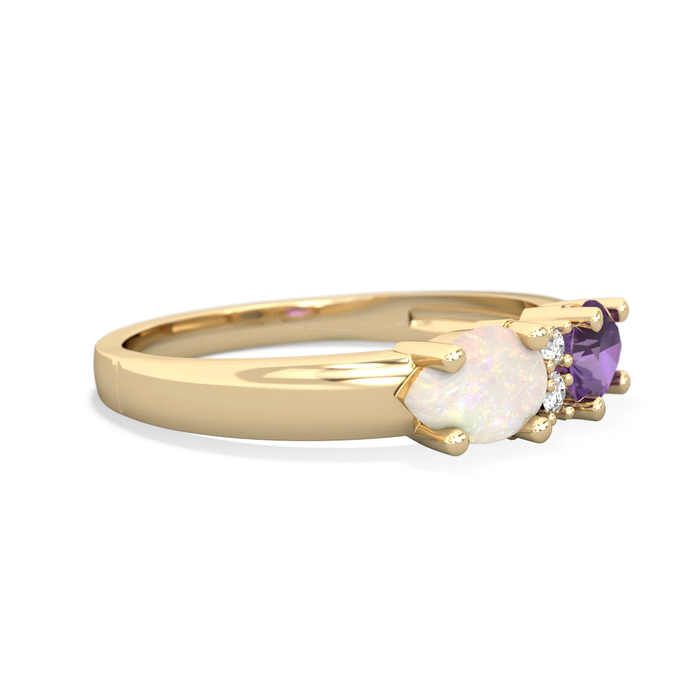 Amethyst Pear Bowtie 14K Yellow Gold ring R0865