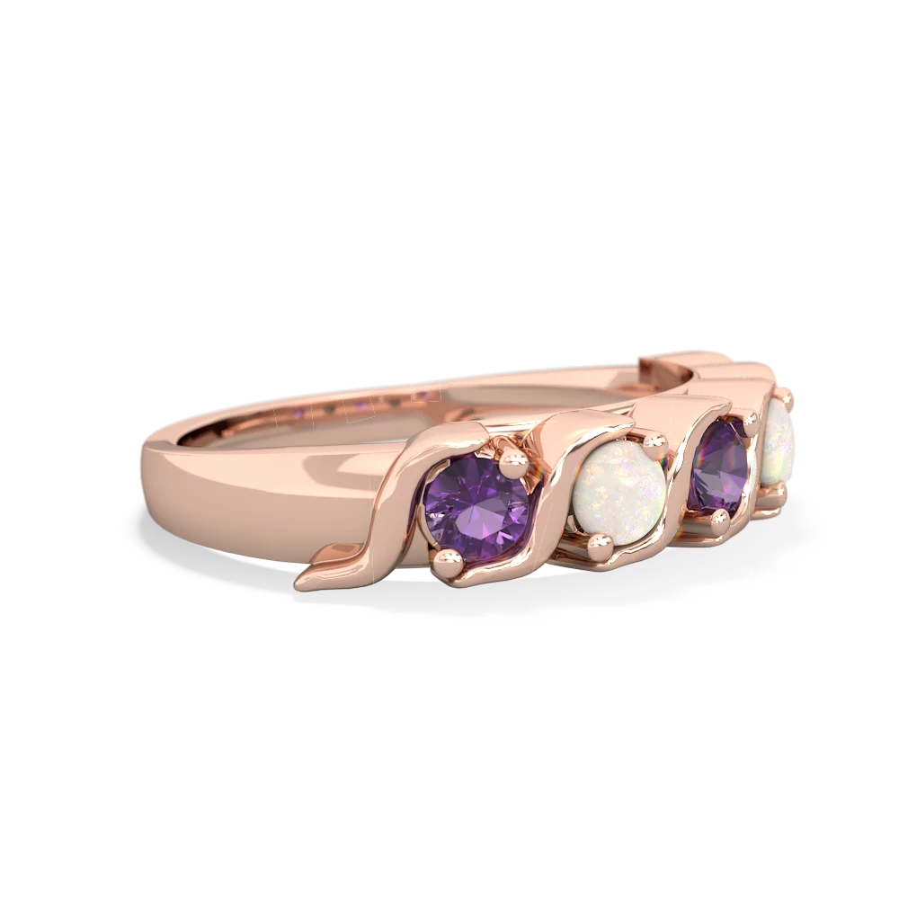 Amethyst Anniversary Band 14K Rose Gold ring R2089