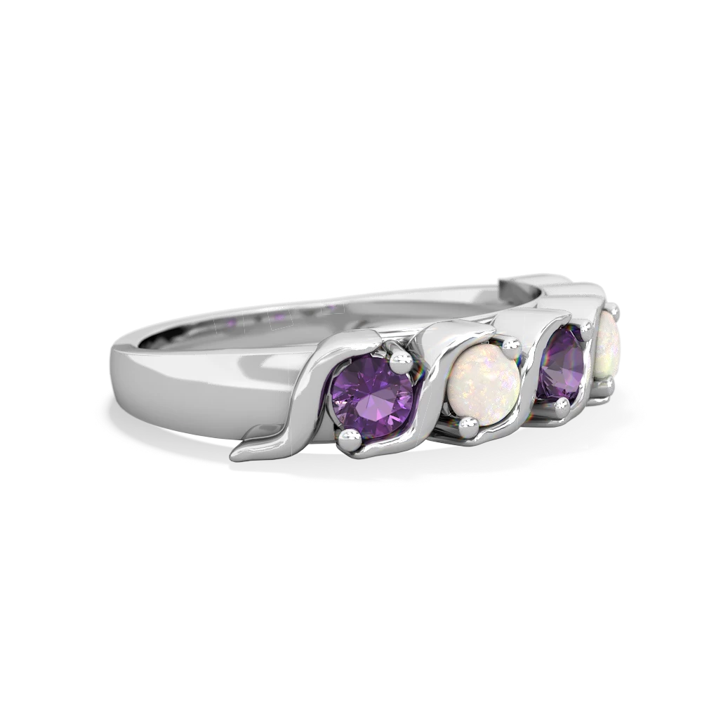 Amethyst Anniversary Band 14K White Gold ring R2089