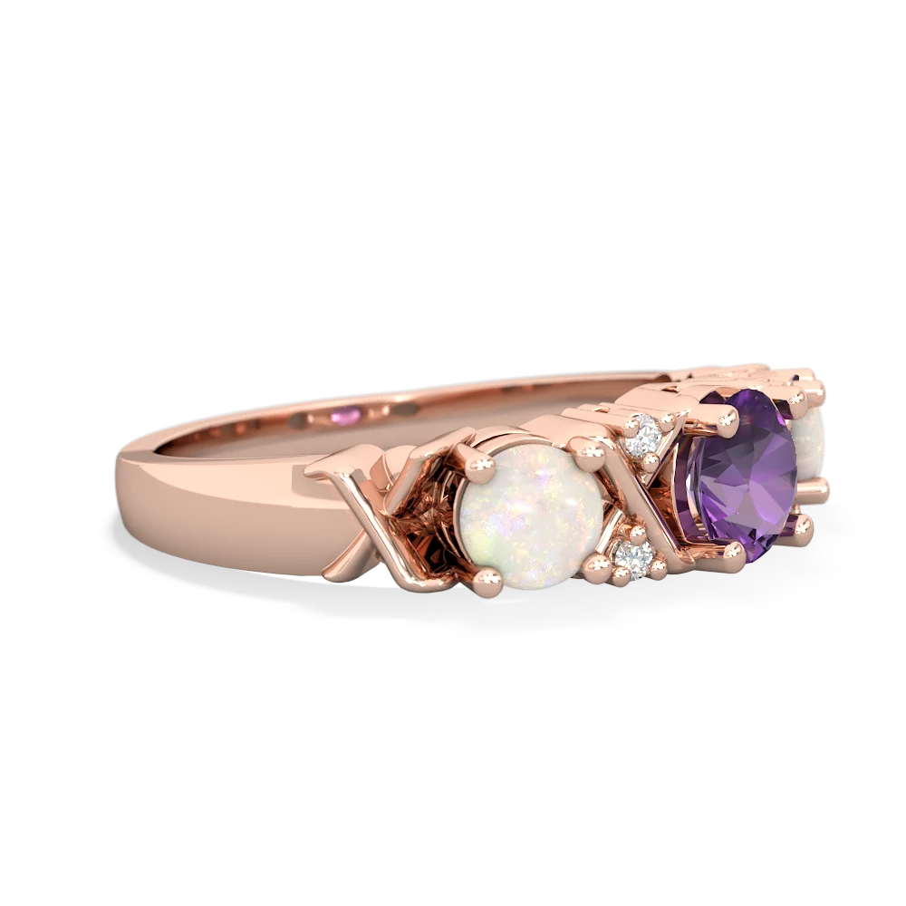 Amethyst Hugs And Kisses 14K Rose Gold ring R5016