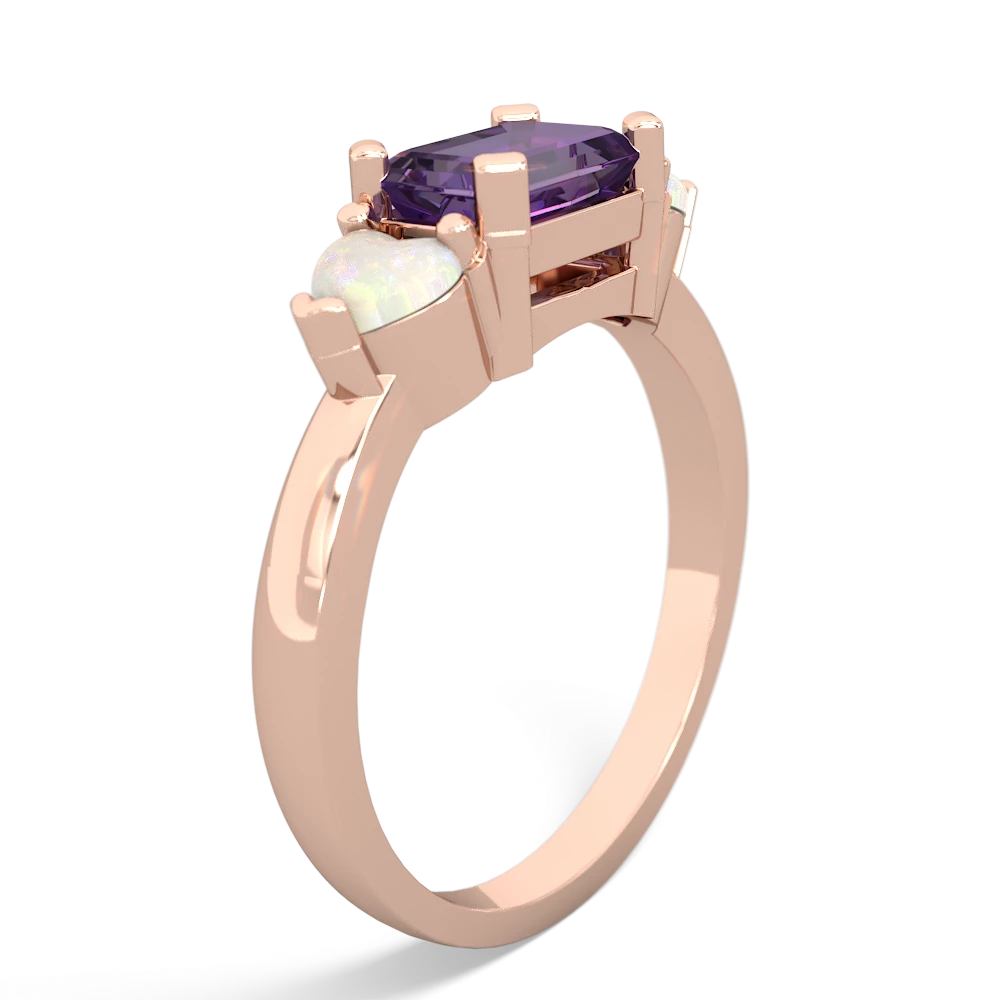 Amethyst Three Stone 14K Rose Gold ring R5235