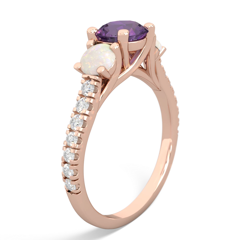 Amethyst Pave Trellis 14K Rose Gold ring R5500