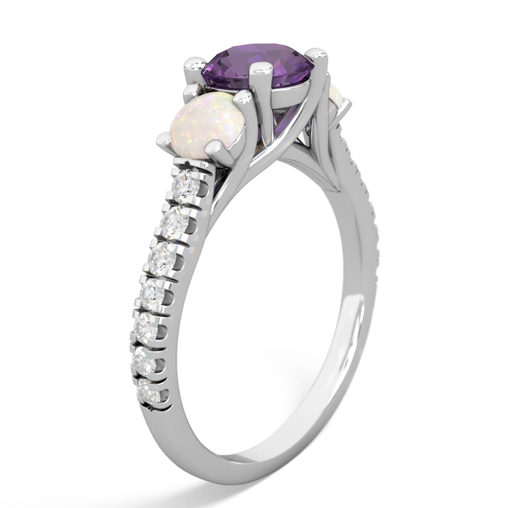 Amethyst Pave Trellis 14K White Gold ring R5500