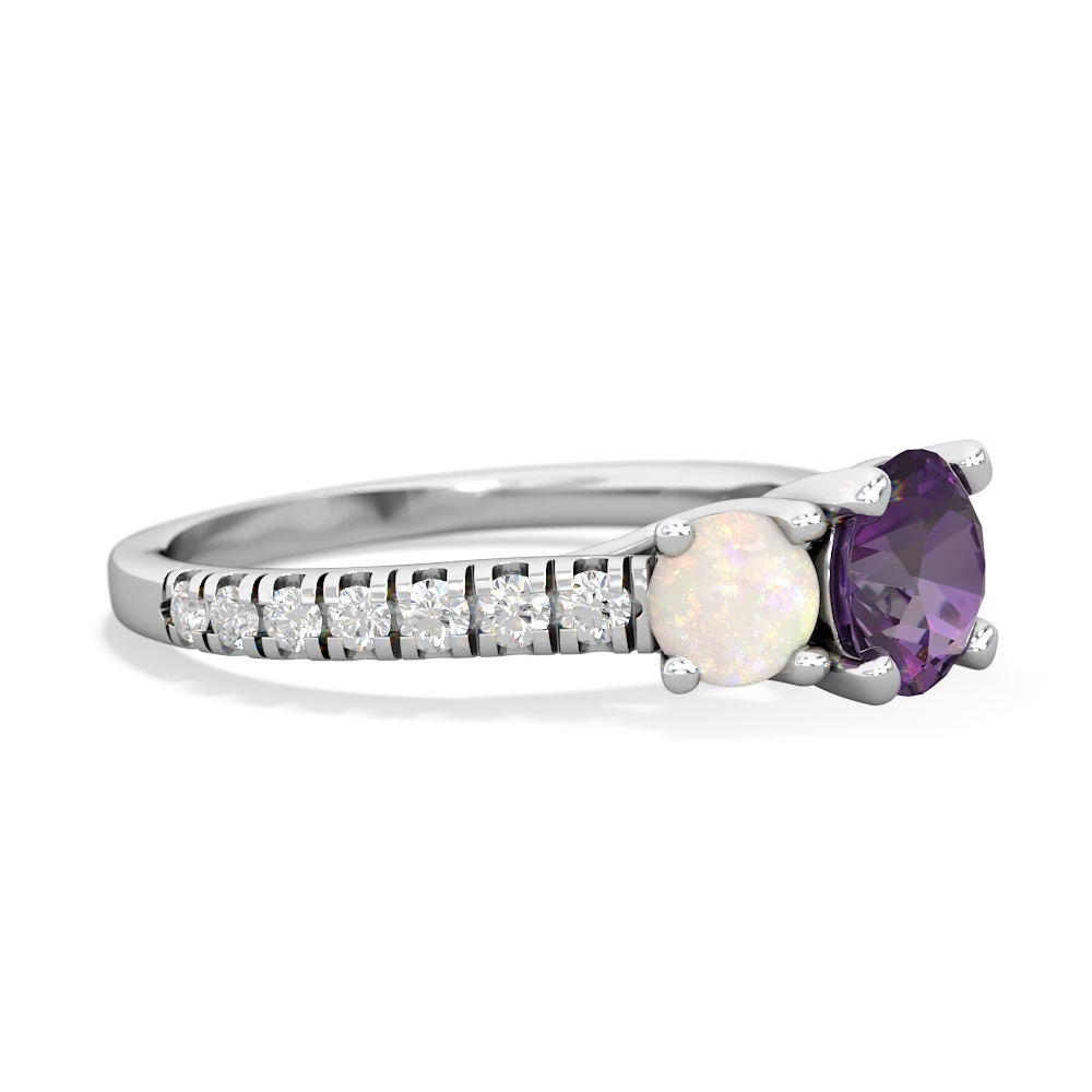 Amethyst Pave Trellis 14K White Gold ring R5500