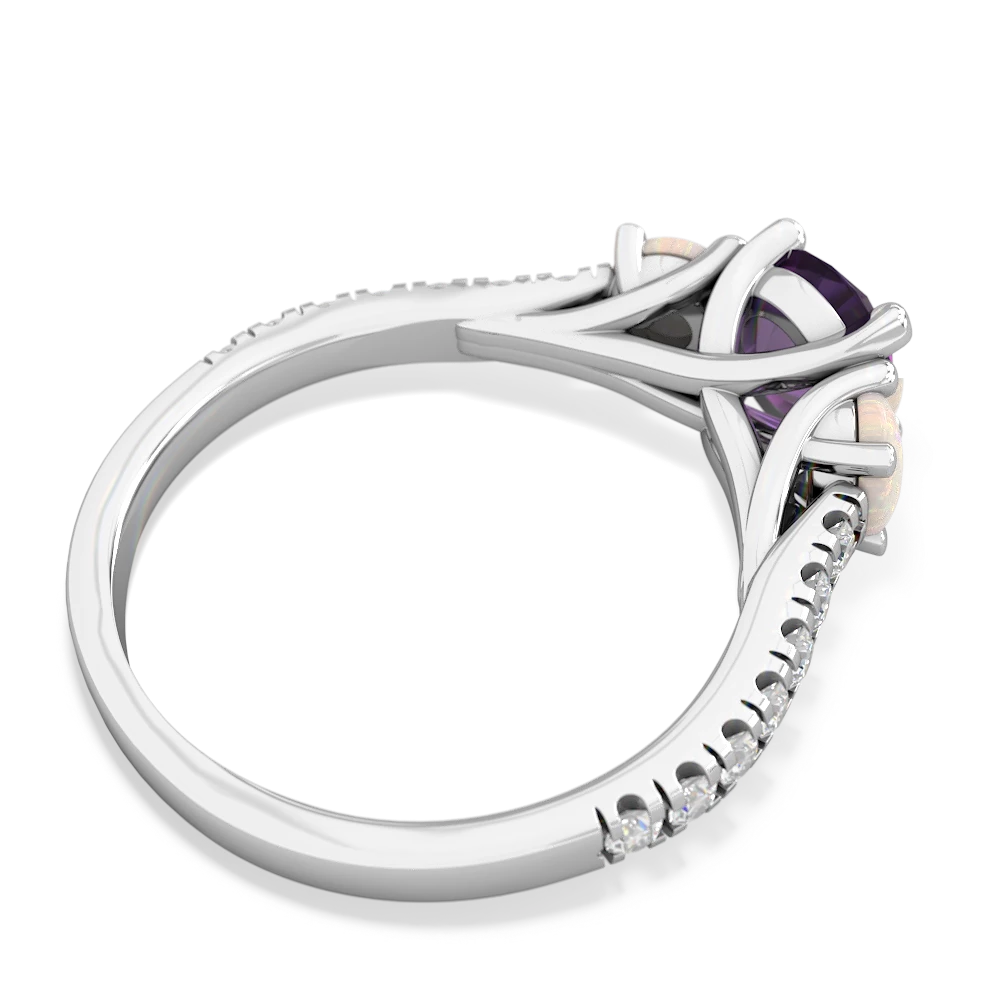 Amethyst Pave Trellis 14K White Gold ring R5500