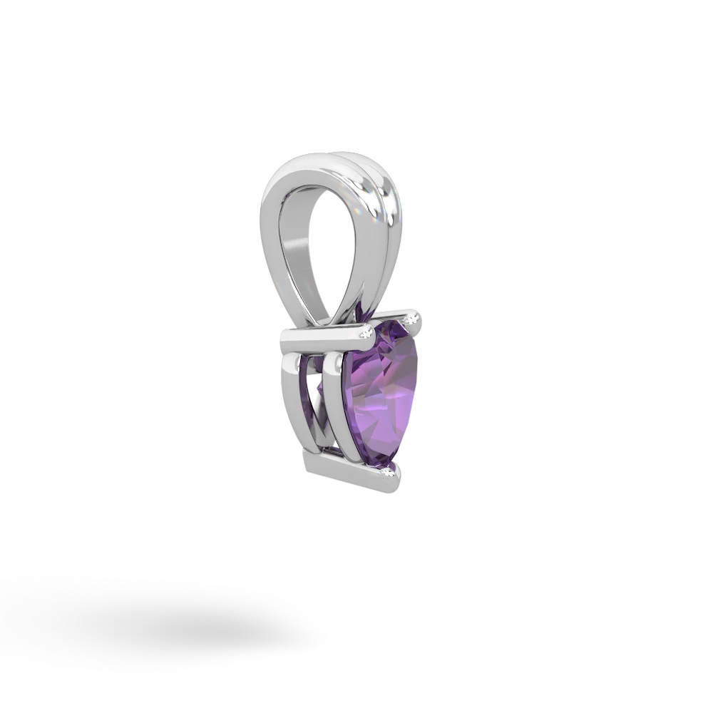 Amethyst 5Mm Heart Solitaire 14K White Gold pendant P1861