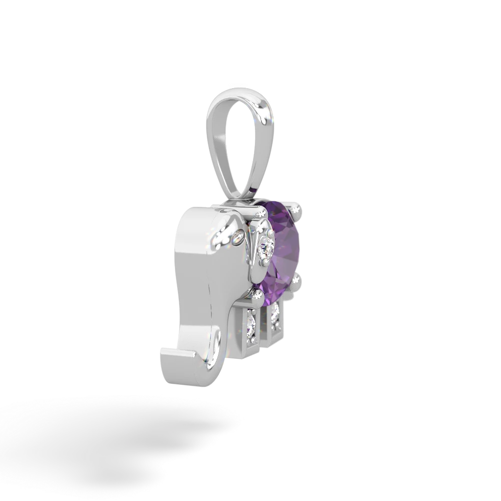 Amethyst Elephant 14K White Gold pendant P2555