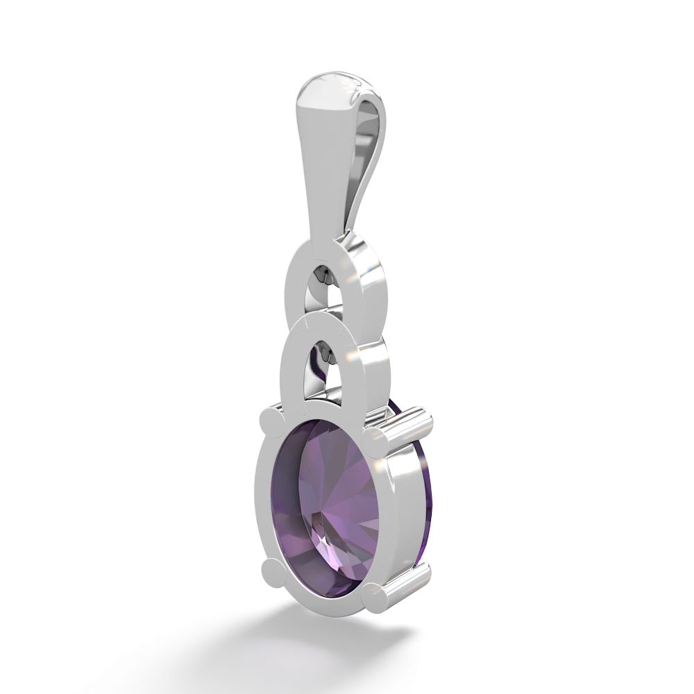 Amethyst Links 14K White Gold pendant P4032