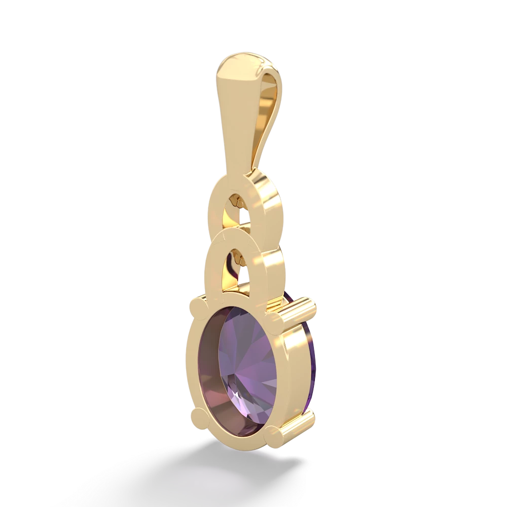 Amethyst Links 14K Yellow Gold pendant P4032