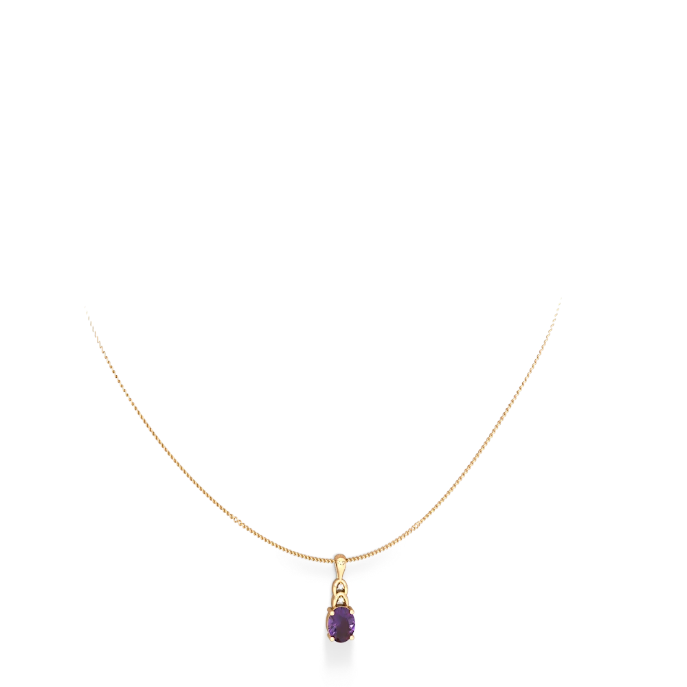 Amethyst Links 14K Yellow Gold pendant P4032